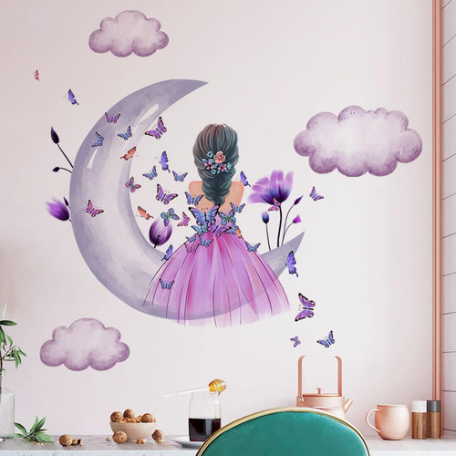 Farfalla ragazza adesivi - farfalla,