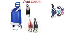 CARRELLO TROLLEY PORTASPESA RICHIUDIBILE TINTA UNITA PORTA SPESA RUOTE