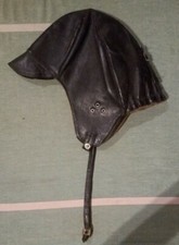 VECCHIO CASCO IN PELLE DA MOTOCICLISTA - VINTAGE 