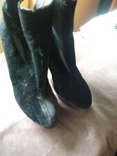 SCARPA ALBERTO GUARDIANI TG.37 TRONCHETTO IN PELLE 100% E VELLUTO usate