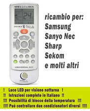 Telecomando per condizionatore Samsung Sanyo Nec Sekom Sharp climatizzatore aria