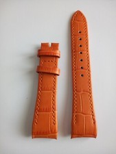 CINTURINO PELLE ATTACCO CURVO ARANCIONE OPACO ST. ALLIGATORE 20 MM. MOD. ROLEX