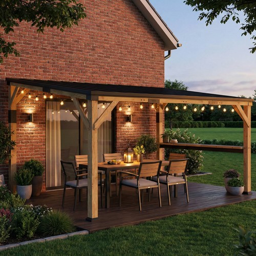 Wooden gazebo - x,