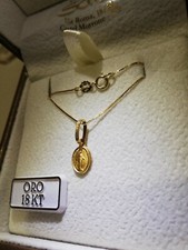 Collana veneziana e ciondolo madonnina miracolosa in oro giallo 750 18 kt 