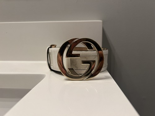 Cintura gucci pelle bianca - cintura, in