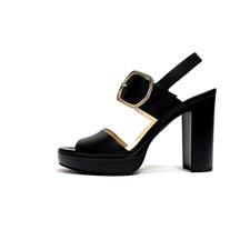 NERO GIARDINI SCARPE DONNA SANDALI CON TACCO ALTO E PLATEAU E513354D NERO PELLE