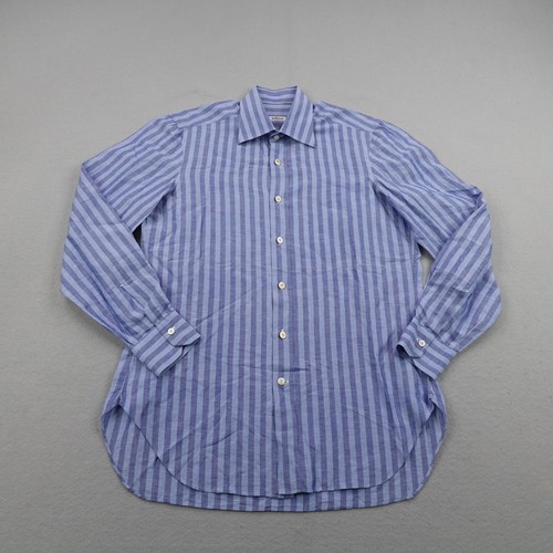Kiton camicia uomo media blu