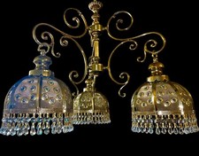 Lampadario Murano anni '70 in filigrana e swarovski