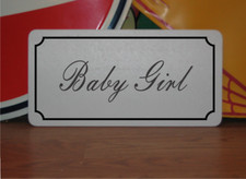 Baby Girl Metal Sign in Fancy