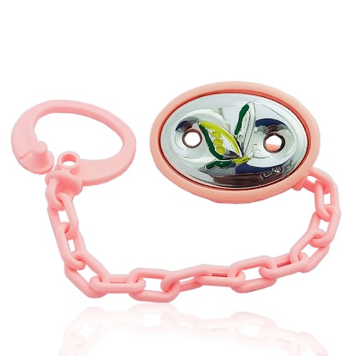 Spilla pinza portaciuccio rosa