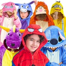 Onesie Kigurumi Pigiama Bambini Carnevale Fumetto Tuta Costume Caldo 95-145 cm