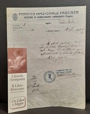 SANNICANDRO GARGANICO. SEZIONE PNF 1928. LETTERA MANOSCRITTA.
