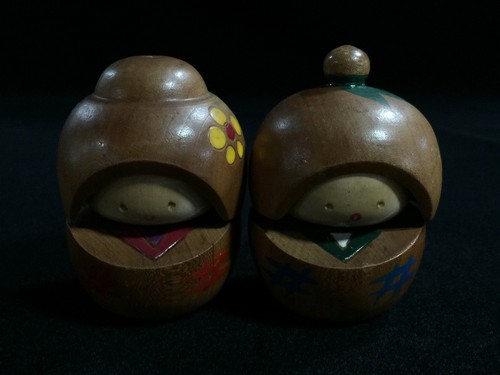 J1138 coppia bambole - j1138, kokeshi