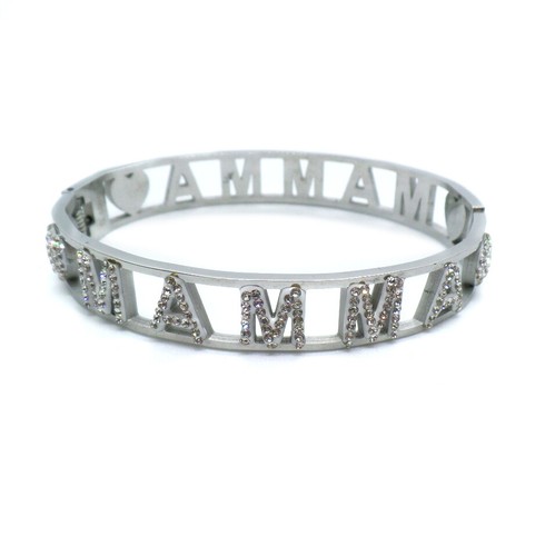 Bracciale mamma acciaio rigido - bracciale,
