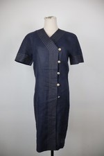 LUISA SPAGNOLI VESTITO ABITO SPALLINE LINO DONNA 42 WOMAN VINTAGE LINEN DRESS