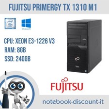 Fujitsu Primergy TX 1310 M1  Tower Intel Xeon E3-1226 V3  Ram 8gb  SSD 240gb W10