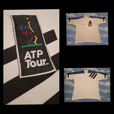 T-SHIRT ADIDAS  ATP TOUR vintage 80's tg.48 -M/L circa made in Portogallo Rare