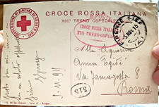CARTOLINA PUBBLICITARIA CROCE ROSSA ITALIANA XIII TRENO OSPEDALE timbro1915-1569