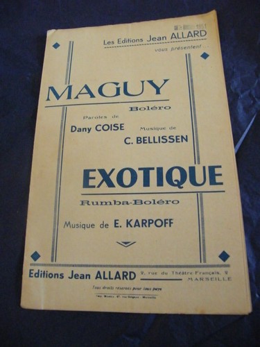 Spartito maguy bellissen - ",