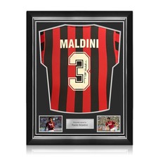 Maglia del AC Milan del 1988 autografata da Paolo Maldini. Cornice superiore