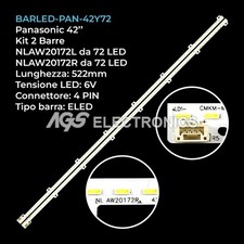 KIT 2 BARRE STRIP 72 LED TV