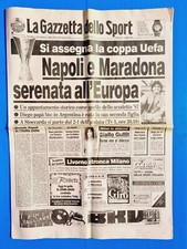 GAZZETTA DELLO SPORT 17 MAGGIO 1989 NAPOLI-STOCCARDA FINALE COPPA UEFA MARADONA