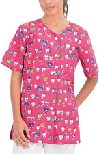 Carina Camice Medico Donna Casacca Infermiere Con I Bottoni a Pressione Divisa I