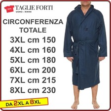 accappatoio da uomo in microfibra con cappuccio e cintura taglie forti grandi