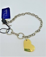 DETAILS BRACCIALE DONNA INCISIONE NOME CHARM CUORE DORATO DIAMANTE BRILLANTE