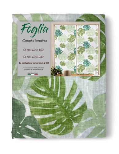 Coppia tendina vetro foglia - tendina,