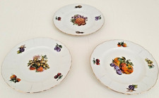 Lotto 3 Piattini Piatti Piccoli da Dolce Ceramica MZ Vintage Decorati con Frutta