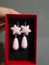 Orecchini ceramica rosa - orecchini,