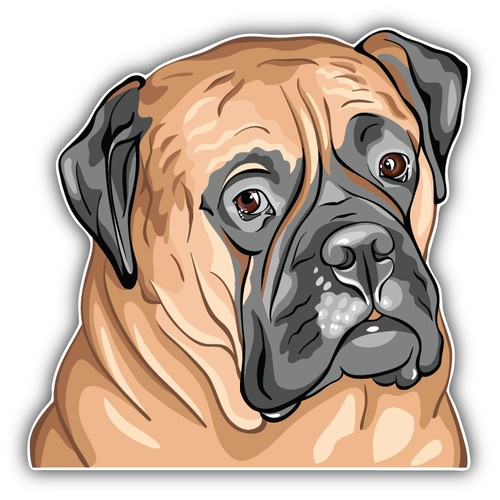 Adesivo bullmastiff testa - testa, di