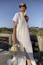 ABITO IN LINO CON FRANGE ZARA