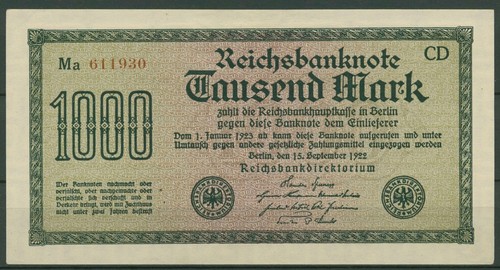 Reich 1000 mark 1922 - dt.,