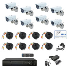 KIT Videosorveglianza AHD IP CLOUD DVR 8 Canali 8 Telecamere HD IR 2 MPX