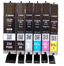 6 cartucce Canon originali XL per Pixma MG6350 MG7150 IP7550 IP8750