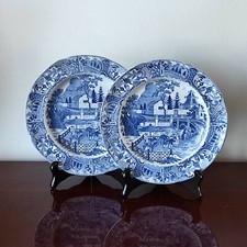 Coppia di piatti inglesi con