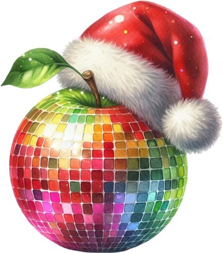 Adesivo vinile natale mela - adesivo,