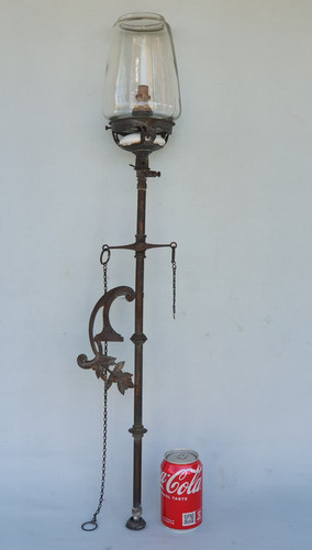 Antica lampada gas ottone - lampada, a