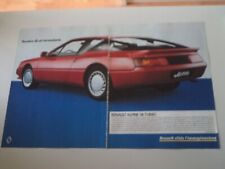 advertising Pubblicità 1985 RENAULT ALPINE V6 TURBO