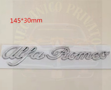 Scritta Logo Emblema Targhetta in Metallo Cromata "ALFA ROMEO" con biadesivo