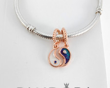 Autentico ciondolo PANDORA oro rosa divisibile Yin & Yang scintillante 780098
