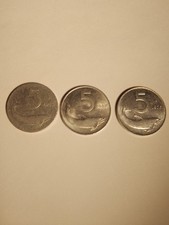 5 Lire Delfino: 1954 Difetto Di Conio- 1967-1975