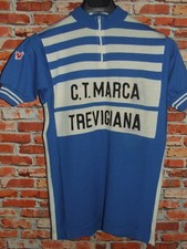 EROICA MAGLIA BICI CICLISMO VINTAGE 70'S TREVIGIANA DE MARCHI 50% LANA RICAMATA