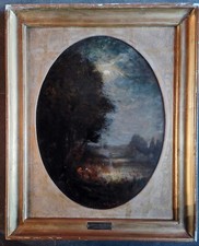 GIUSEPPE MITI ZANETTI MITIZANETTI OLIO SU TELA 42 X 32,5 UNA SERA