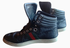 GUCCI SCARPA UOMO SNEAKERS 22185 IN PELLE NERA N.40