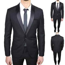 Abito uomo slim fit nero 46 48