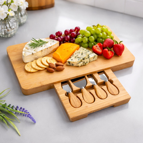 Set tagliere formaggio bambù - tagliere,