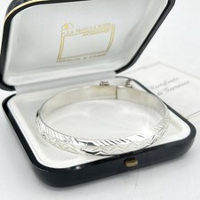 Antico Bracciale da donna in Argento Sterling 925 braccialetto a fascia rigida